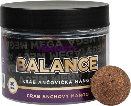 Boilie Mikbaits Fanatica Mega Balance - Krab Ančovička Mango 30mm