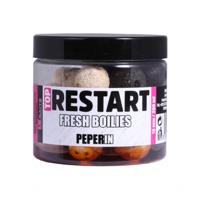 Boilie u Dipu LK Baits Top Restart Fresh Boilies Peperin 18mm 200ml