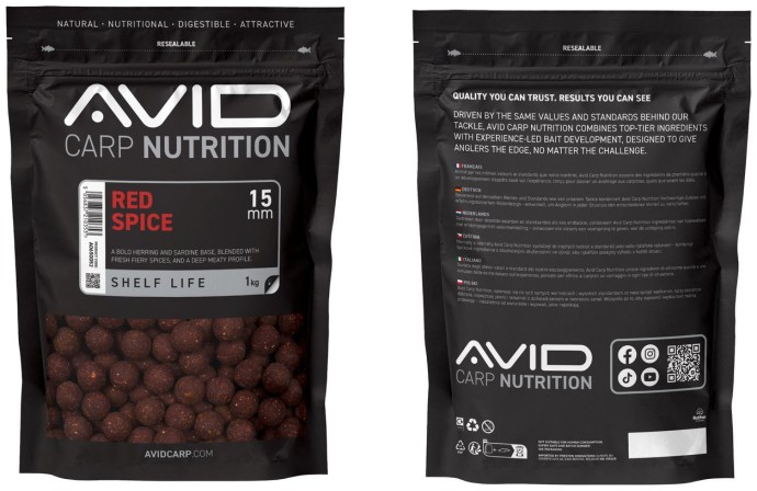 Boilies Avid Red Spice 15mm 1kg