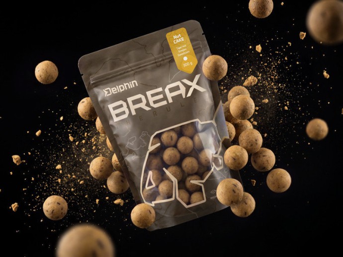 Boilies Delphin BreaX NutCAKE Tigrie \orech-Scopex-Sladká Kukurica