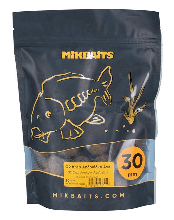 Boilies Mikbaits Gangster - G2 Krab Ančovička Asa 30mm 300gr