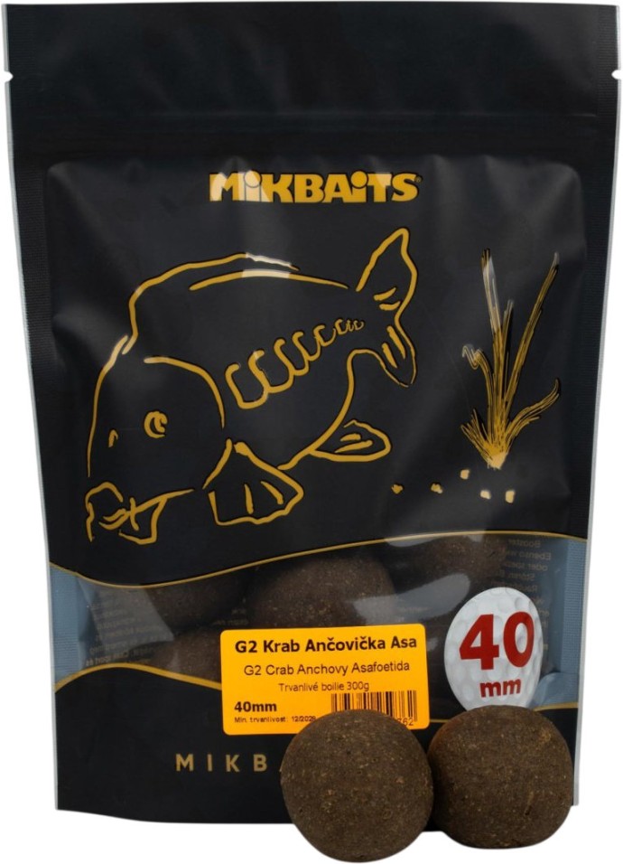 Boilies Mikbaits Gangster - G2 Krab Ančovička Asa 40mm 300gr