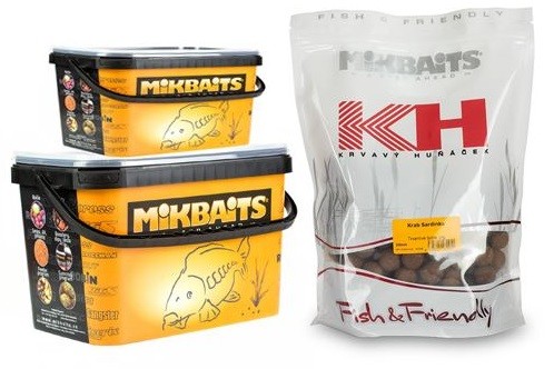 Boilies Mikbaits Krvavý Huňáček Krab&Sardinka