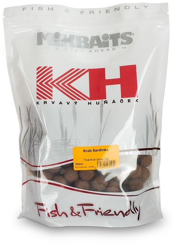 Boilies Mikbaits Krvavý Huňáček Krab&Sardinka