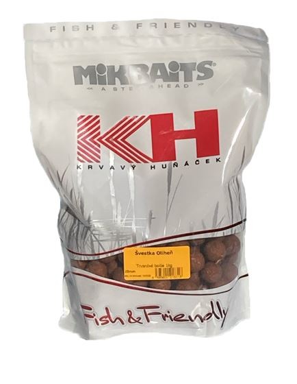 Boilies Mikbaits Krvavý Huňáček Švestka&Oliheň