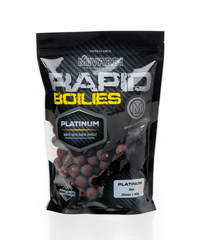 Boilies Mivardi Rapid Champion Platinum Sea 3,3kg + Kanta za hranu Rapid Box