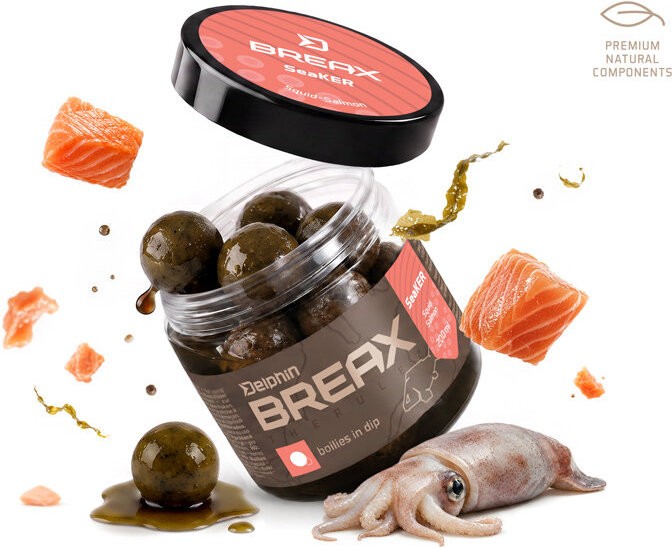 Boilies v Dipu Delphin BreaX/SeaKER Oliheň-Losos