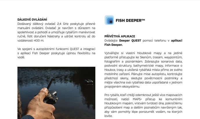 Brod za prihranu Deeper Quest Downscan