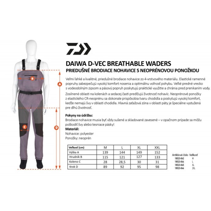 Brodící Kalhoty Daiwa D-VEC Breathable Wader