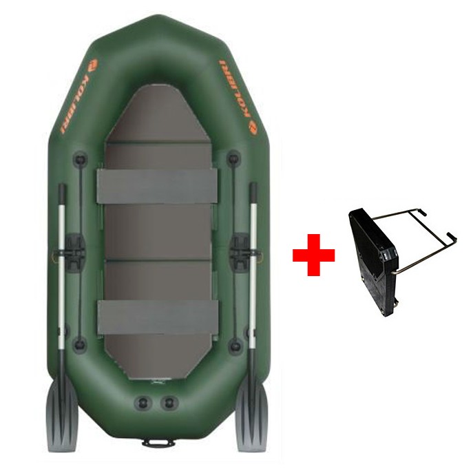 Čamac Kolibri K-250 TP Profi Čvrsta Podnica Zeleni + Držač Motora