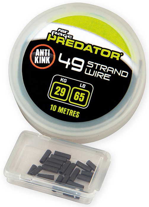 Čelična sajla s krimperima Rage Predator 49-Strand Steel Wire 65lb/29kgx10cm Inc Crimps