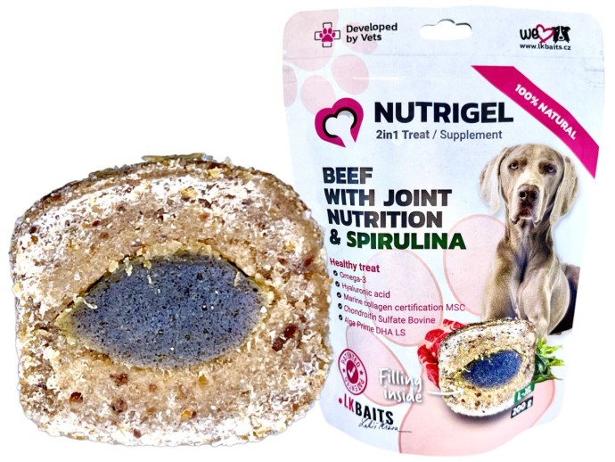 Chytrý Pamlsek Pro Psy LK Baits Pet Nutrigel Dog Hovězí S Kloubní Výživou A Spirulinou, L-