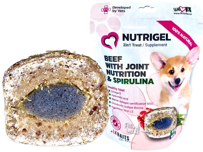 Chytrý Pamlsek Pro Psy LK Baits Pet Nutrigel Dog Hovězí S Spirulinou