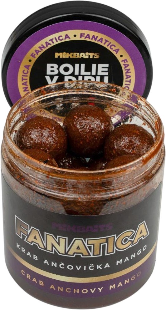 Dipované Boilie Mikbaits Fanatica - Krab Ančovička Mango