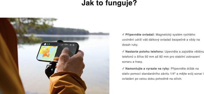 Držák Telefonu a Dálkového Ovladače Deeper pro Loďky