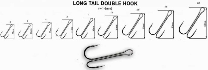 Dvostruka udica Crazy Fish Long Tail Double Hook