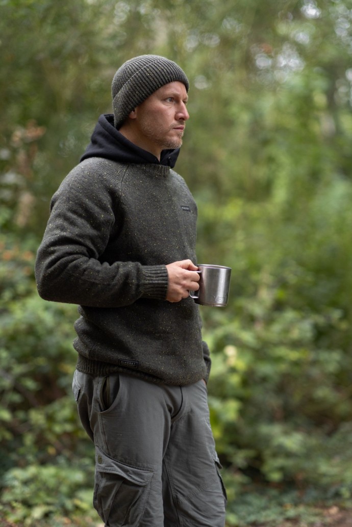Džemper Korda Mindset Fisherman Knitted Sweater Dark Olive