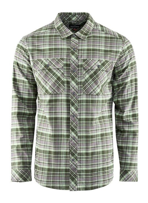Flanelová Košeľa Grundéns Dungeness Seawool Flannel Shirt Grass