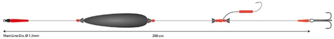 Gotovi Predvez za Soma Mikado Mono Catfish Set III Big Bait Ready 2m 10gr Nosivost 100kg