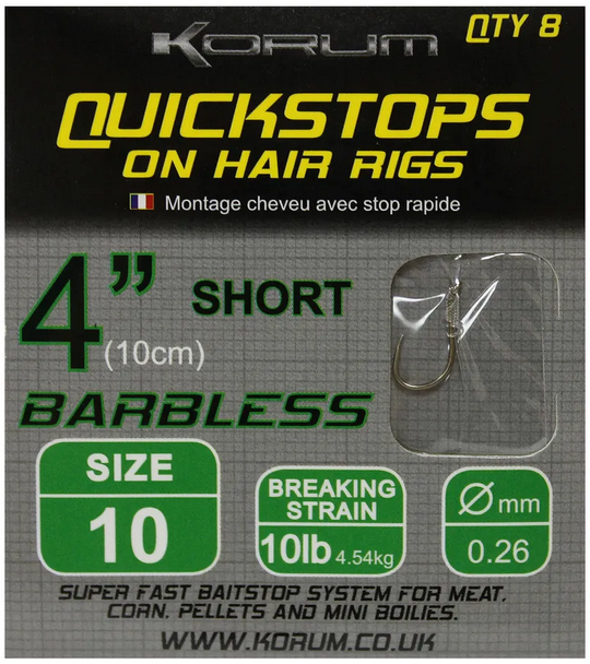 Gotovi Predvezi Korum Quickstops On Hair Rigs Barbless 10cm