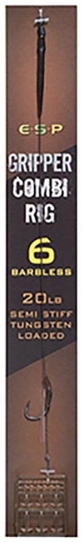 Gotovi šaranski predvez ESP Gripper Combi Rigs Brown Barbless