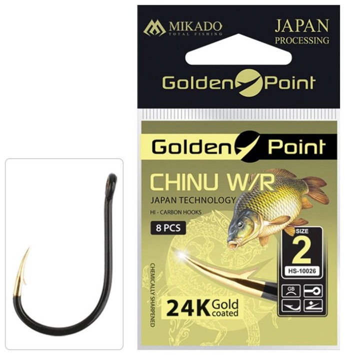 Háčiky Golden Point Chinu with Ring