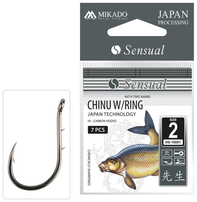 Háčiky Mikado Sensual Chinu Ring s protihrotmi Čierny nikel