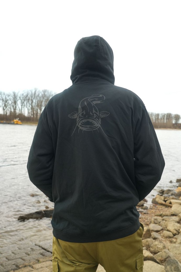 Hoodica Black Cat Black Zip Hoody
