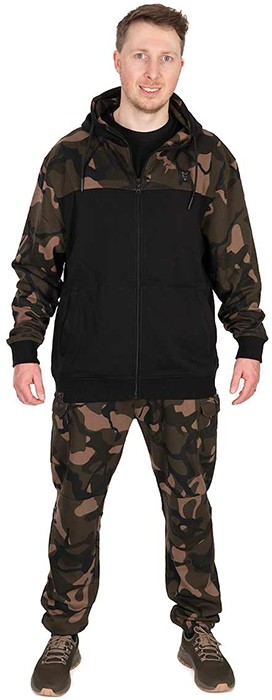 Hoodica Fox LW Black/Camo Split Zip Hoody
