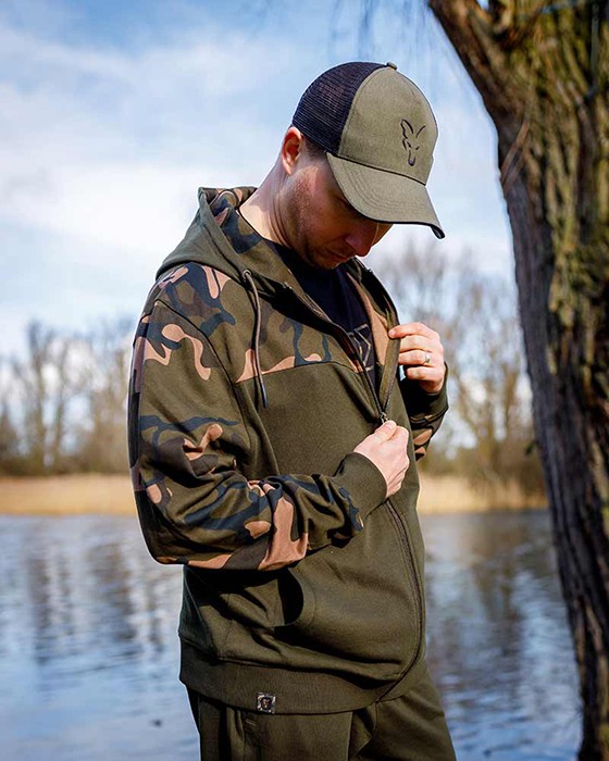 Hoodica Fox LW Khaki/Camo Split Zip Hoody