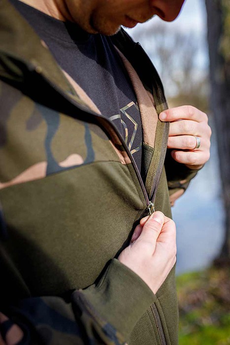 Hoodica Fox LW Khaki/Camo Split Zip Hoody