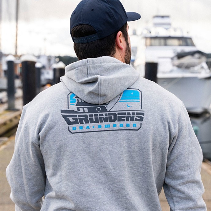 Hoodica Grundéns Displacement DWR Hoodie Commercial Boat Athletic Heather