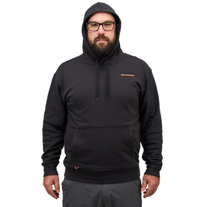 Hoodica Grundéns Displacement DWR Hoodie Logo Anchor Black