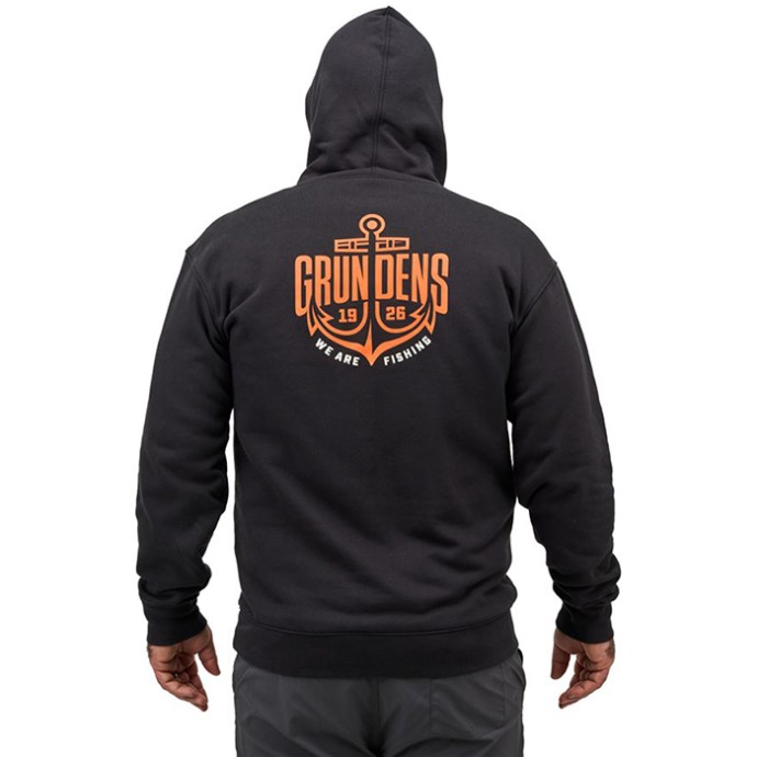 Hoodica Grundéns Displacement DWR Hoodie Logo Anchor Black