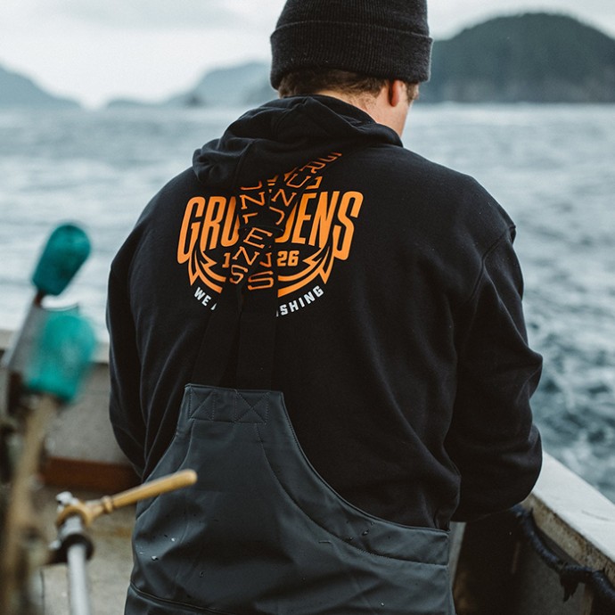 Hoodica Grundéns Displacement DWR Hoodie Logo Anchor Black