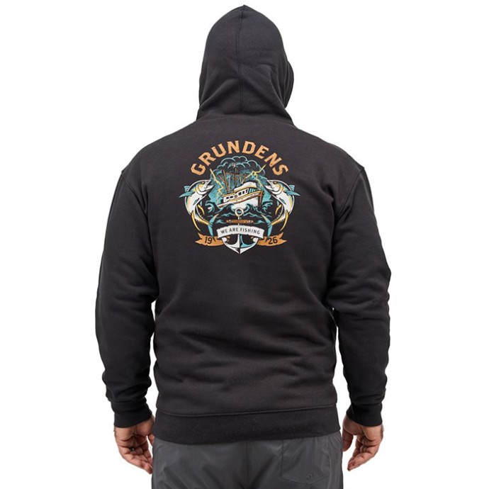 Hoodica Grundéns Displacement DWR Hoodie Tuna Tattoo Black