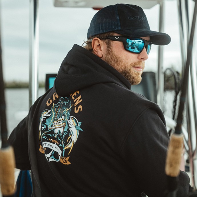Hoodica Grundéns Displacement DWR Hoodie Tuna Tattoo Black