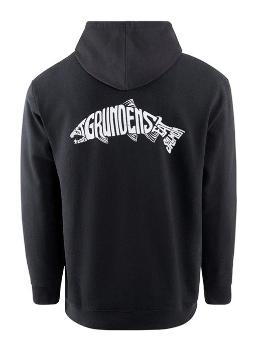 Hoodica Grundéns Eat Your Words DWR HD Hoodie Black Salmon Graphic