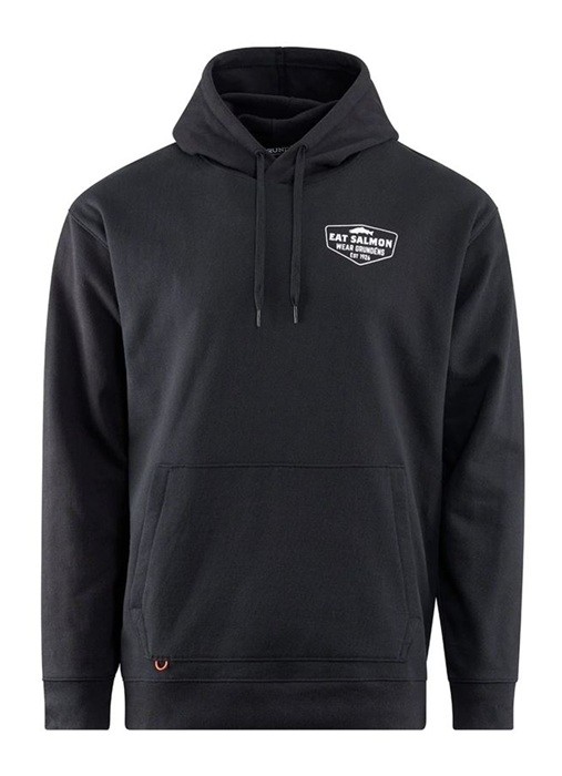 Hoodica Grundéns Eat Your Words DWR HD Hoodie Black Salmon Graphic