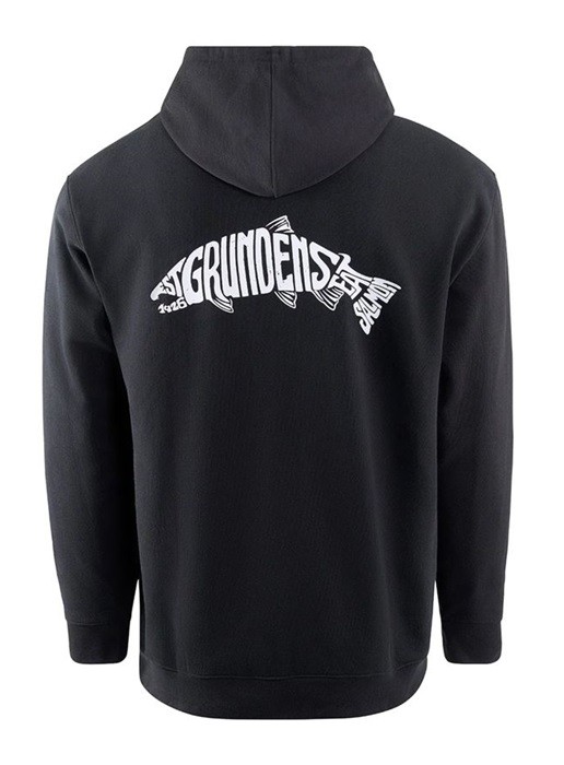 Hoodica Grundéns Eat Your Words DWR HD Hoodie Black Salmon Graphic