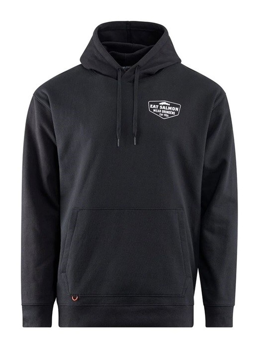 Hoodica Grundéns Eat Your Words DWR HD Hoodie Black Salmon Graphic