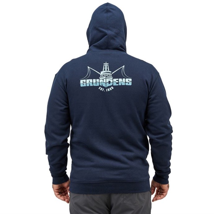 Hoodica Grundéns Logo boat Hoodie Dark Navy