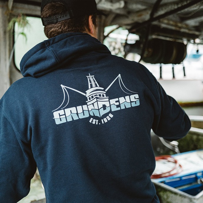 Hoodica Grundéns Logo boat Hoodie Dark Navy