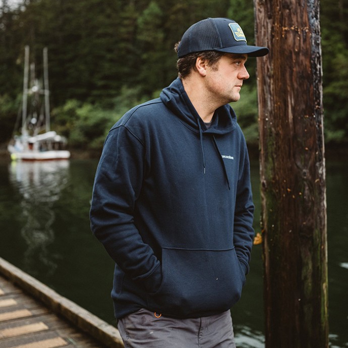 Hoodica Grundéns Logo boat Hoodie Dark Navy