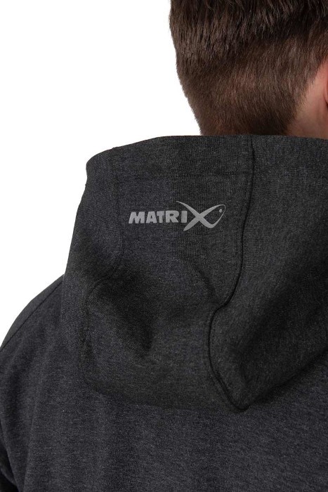 Hoodica Matrix Charcoal Marl Zip Hoody