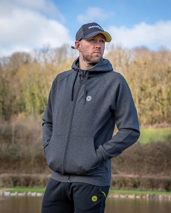 Hoodica Matrix Charcoal Marl Zip Hoody