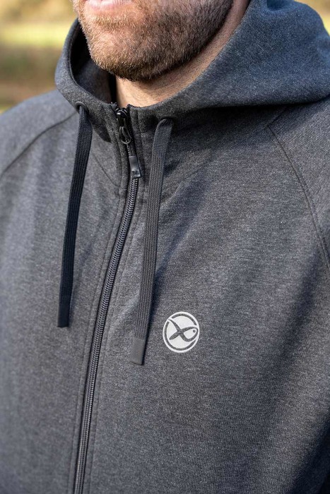 Hoodica Matrix Charcoal Marl Zip Hoody