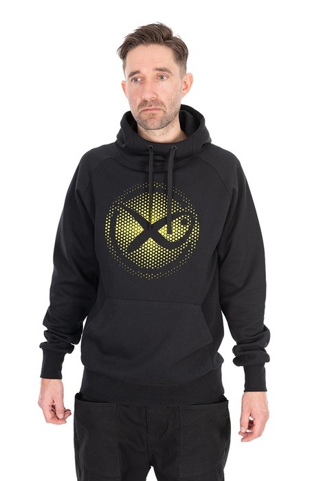 Hoodica Matrix Large Fade Logo Hoody - Black/Lime