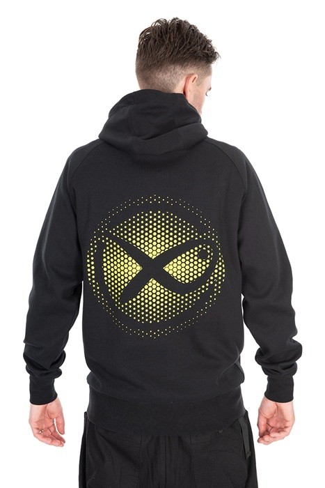 Hoodica Matrix Large Fade Logo Hoody - Black/Lime