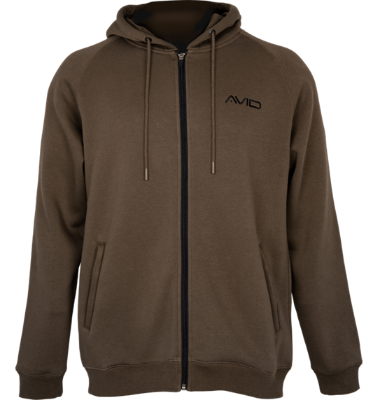 Hoodica na patent s kapuljačom Avid Carp Compound Zip Hoodie Smeđa